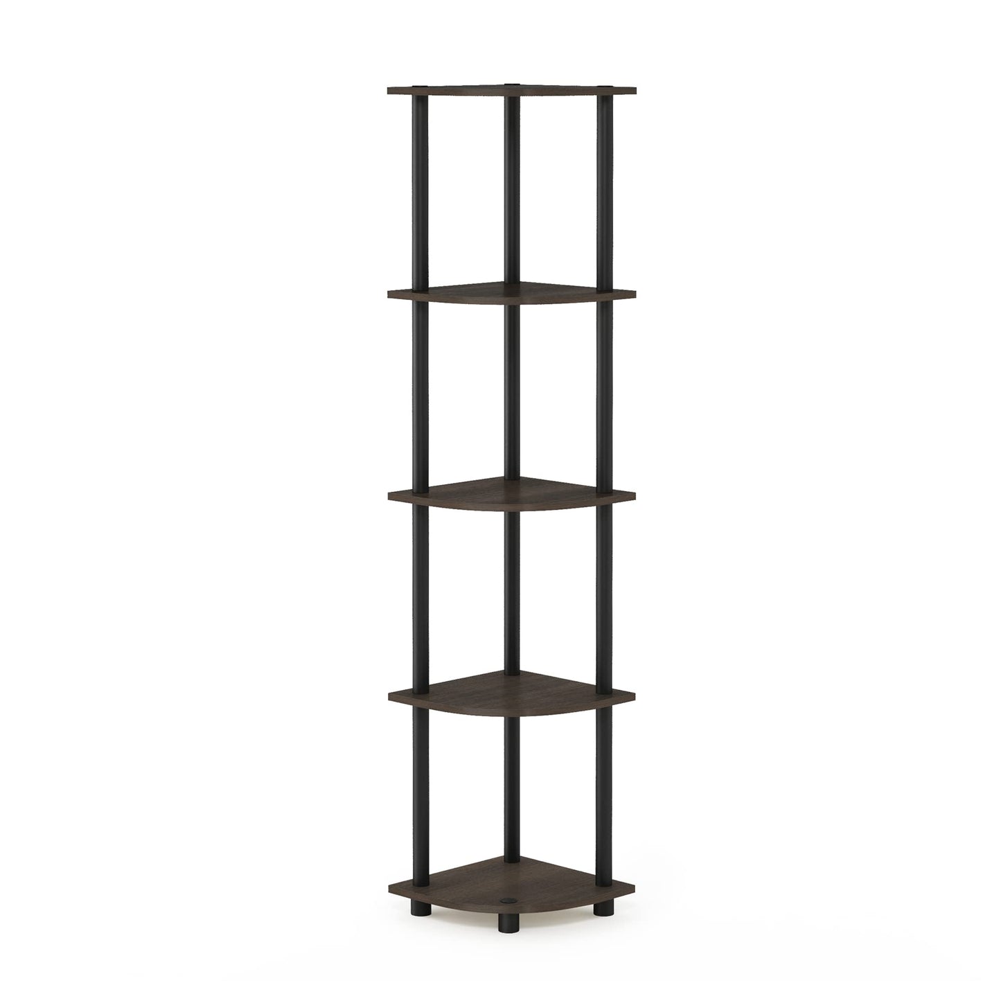Furinno 5-Tier Corner Shelf, Espresso/Black