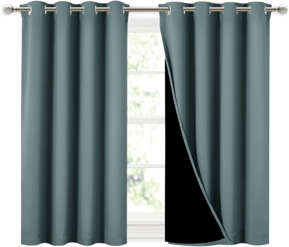 NICETOWN Grey Blackout Curtains 70x108, Set of 2