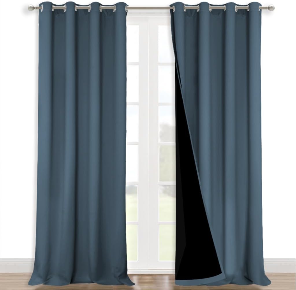 NICETOWN Grey Blackout Curtains 70x108, Set of 2