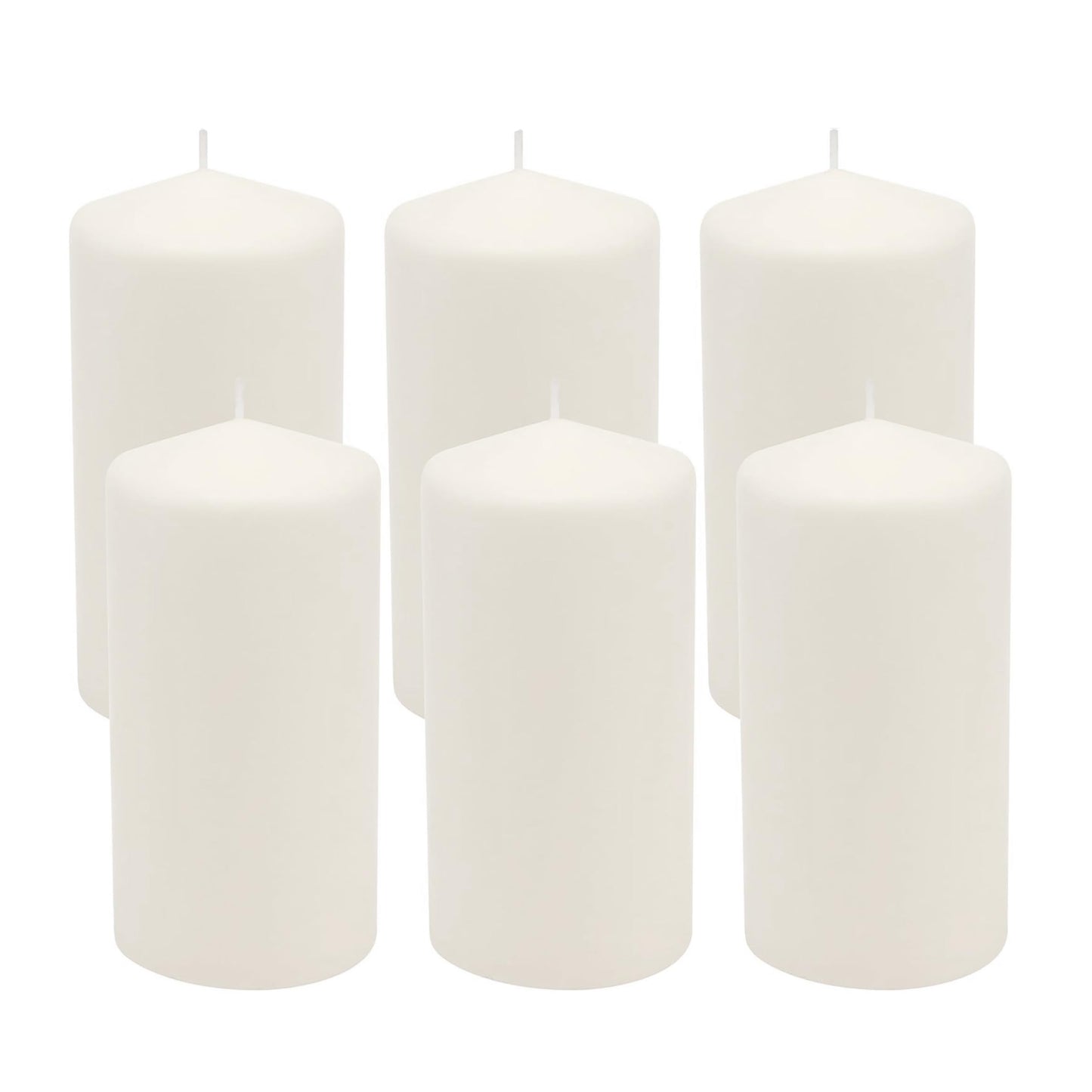 Stonebriar Unscented White Pillar Candles, 6-Pack, 3"x6"