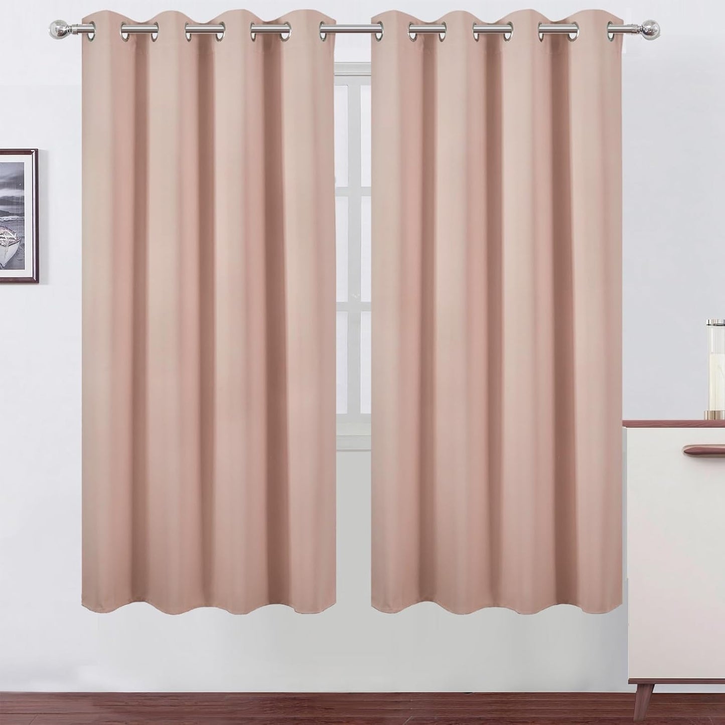 LEMOMO Blackout Curtains 52x84" Black, 2 Panels