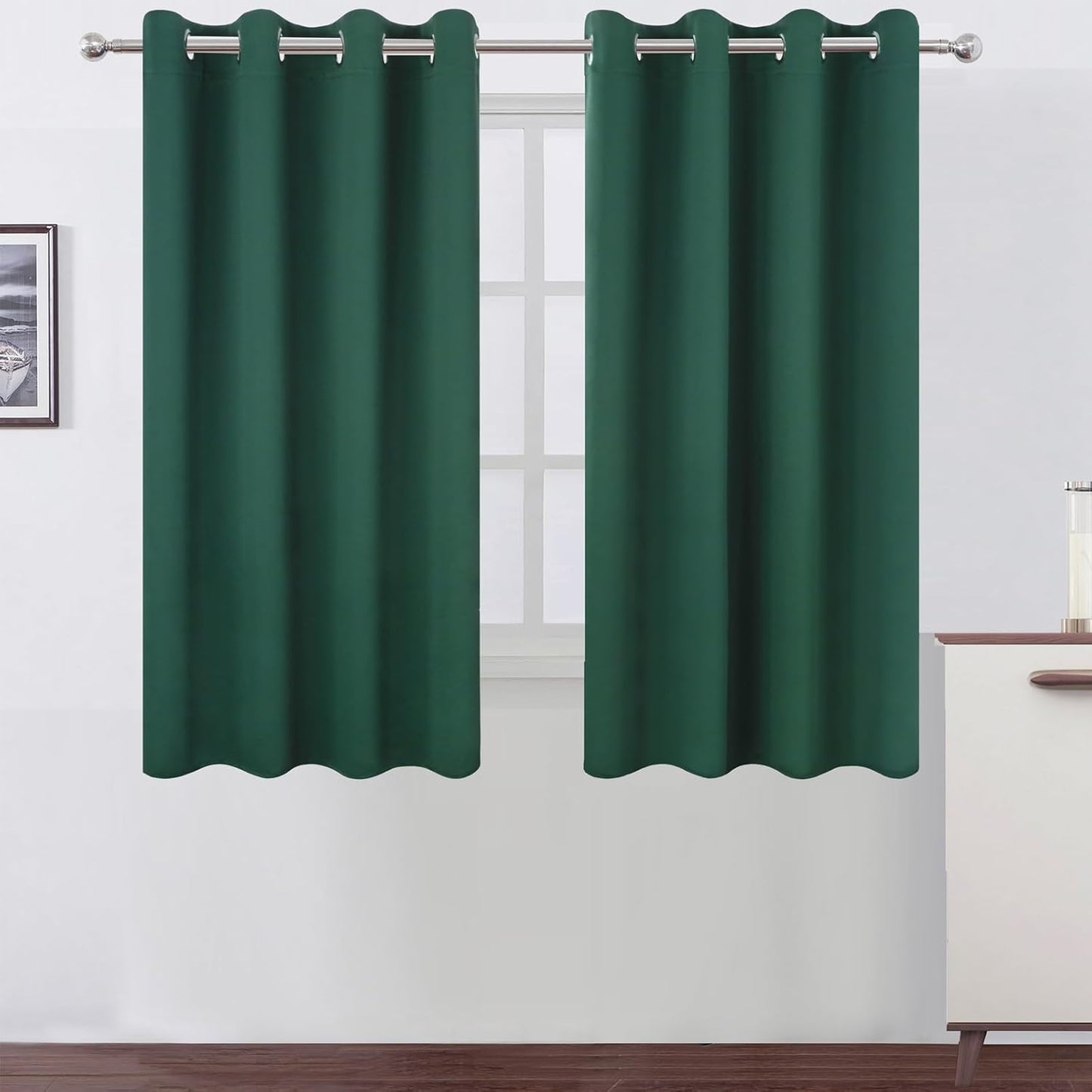 LEMOMO Blackout Curtains 52x84" Black, 2 Panels