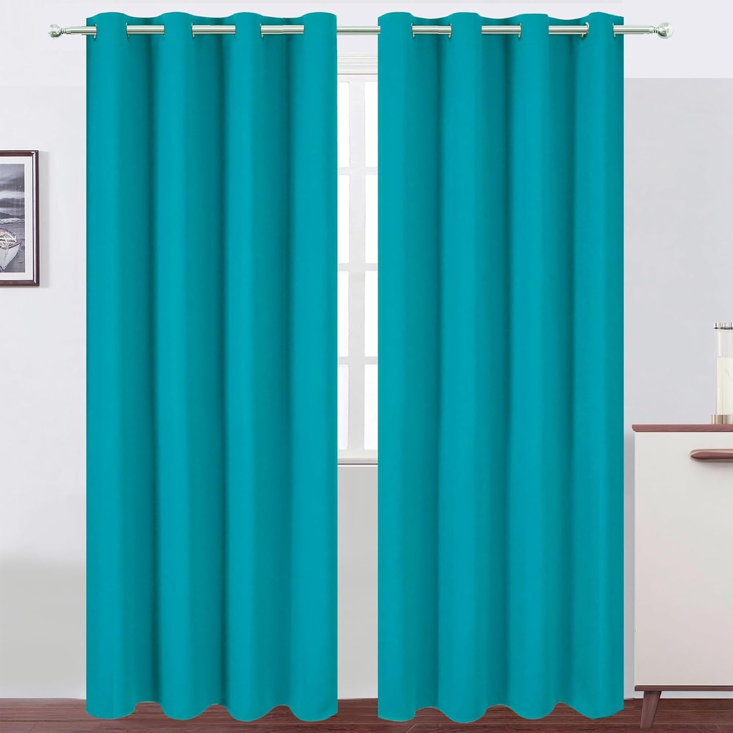 LEMOMO Blackout Curtains 52x84" Black, 2 Panels