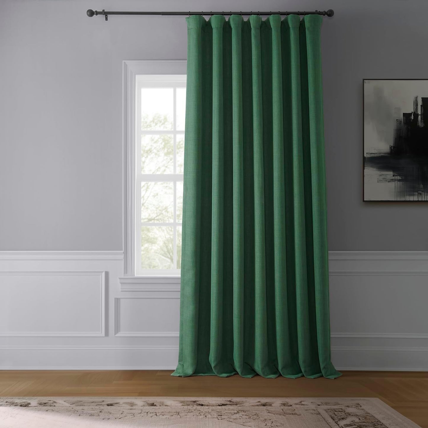 HPD Faux Linen Curtain 100x96" Birch, 1 Panel