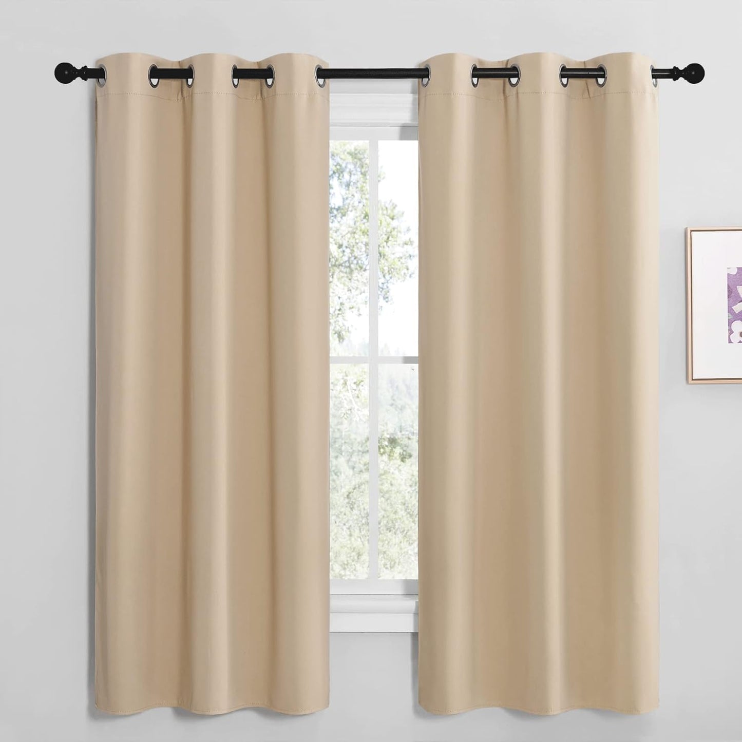 NICETOWN Blackout Curtains 42x63" Black