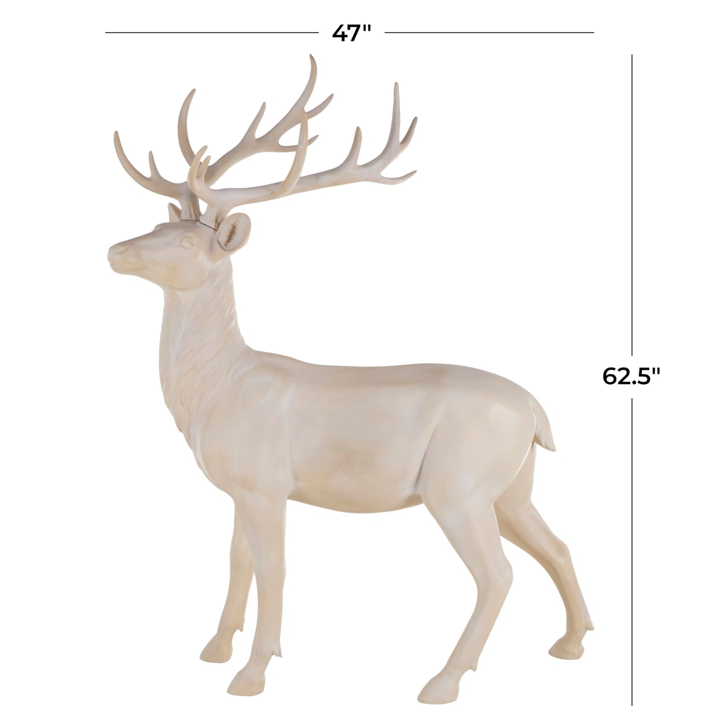 Deco 79 Cream Reindeer Statue 50"