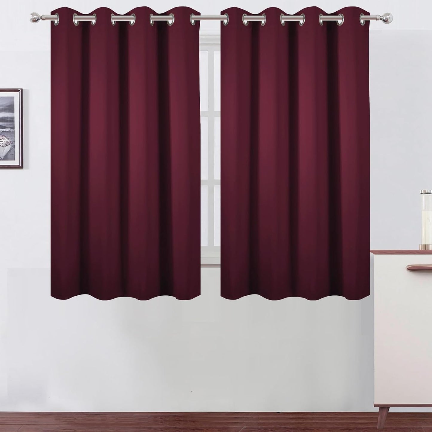 LEMOMO Blackout Curtains 52x84" Black, 2 Panels