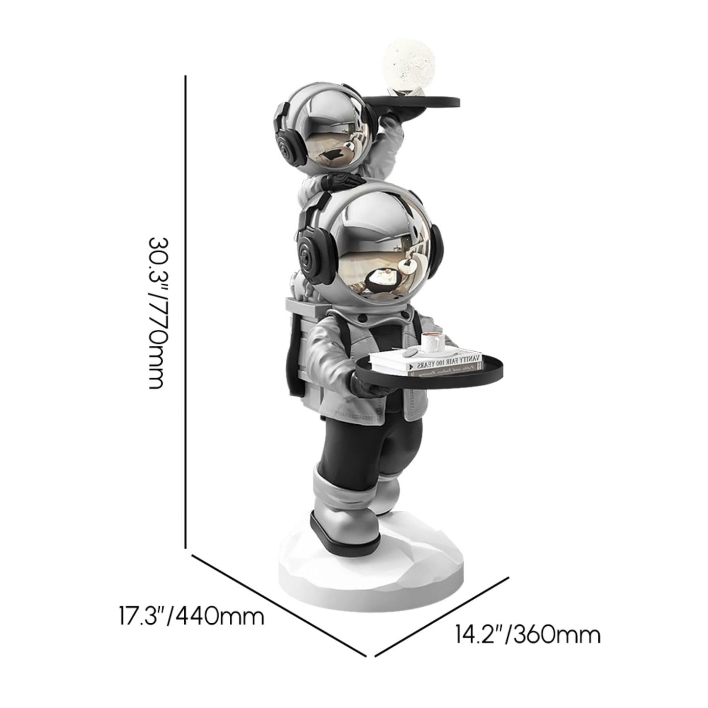 Gold Astronaut Floor Statue