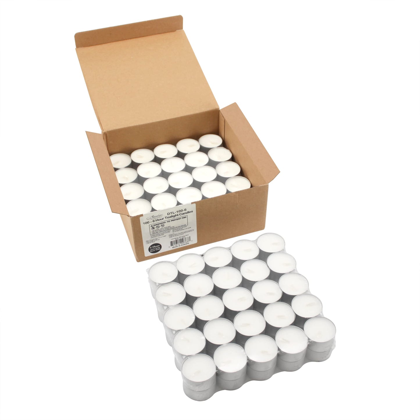 Stonebriar Unscented Long Burning White Tealight Candles