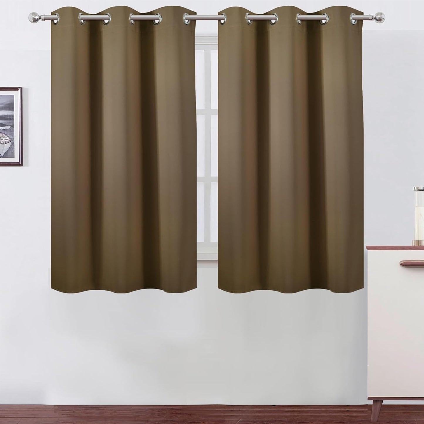 LEMOMO Blackout Curtains 52x84" Black, 2 Panels