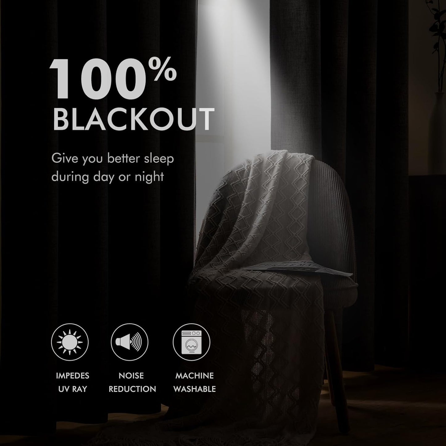 MIULEE Blackout Curtains 52x84" Beige, 2 Panels