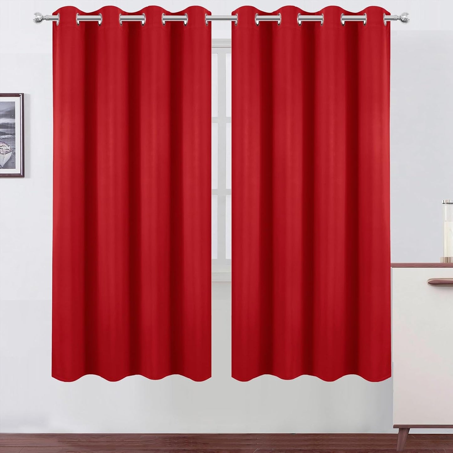 LEMOMO Blackout Curtains 52x84" Black, 2 Panels