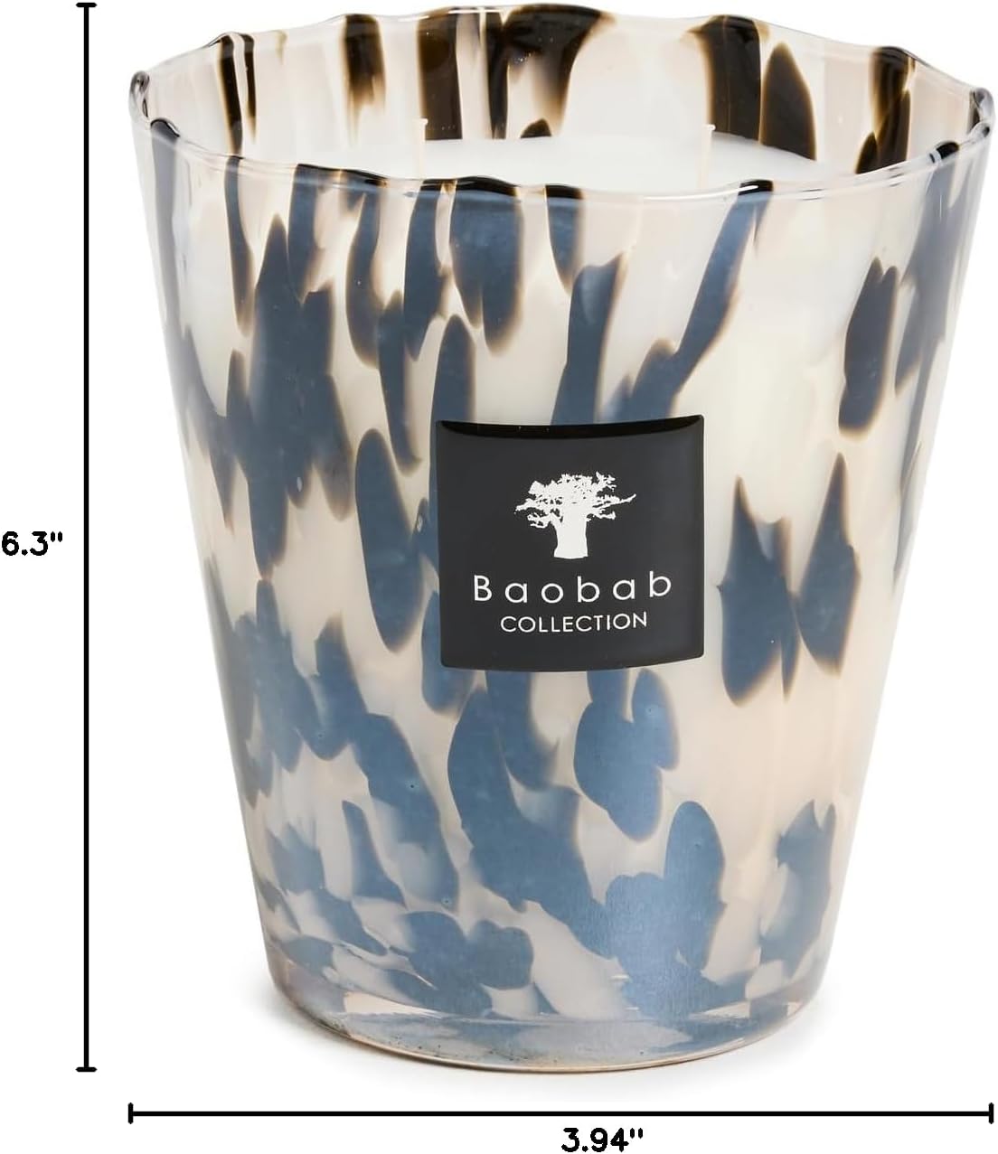 BAOBAB Women's Black Pearls Candle, 16cm, 16x10x16 cm