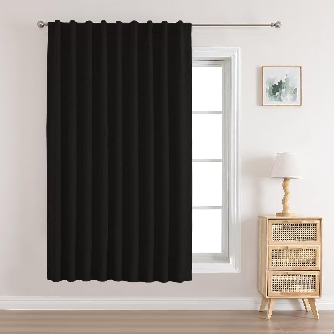 Joydeco Blackout Linen Curtains 84" 2 Panels