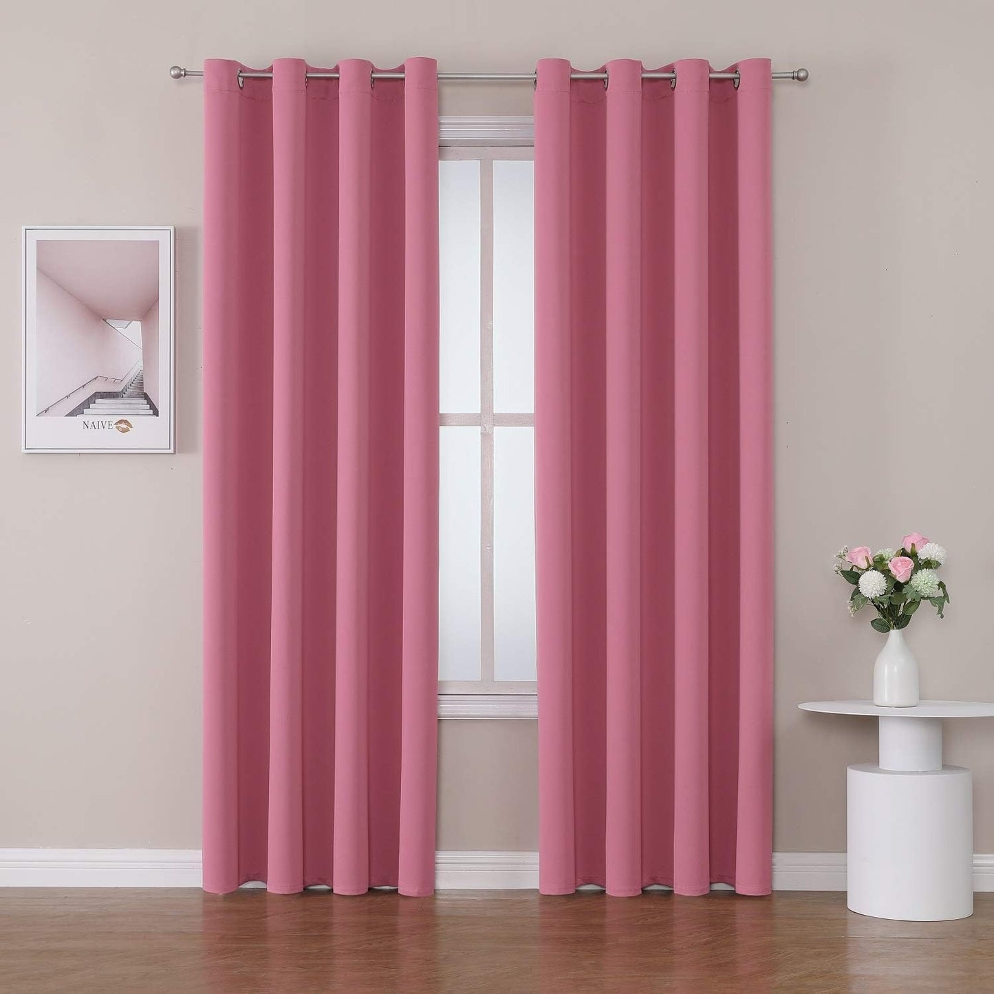ChrisDowa Blackout Curtains 42x63" Grey, 2 Panels