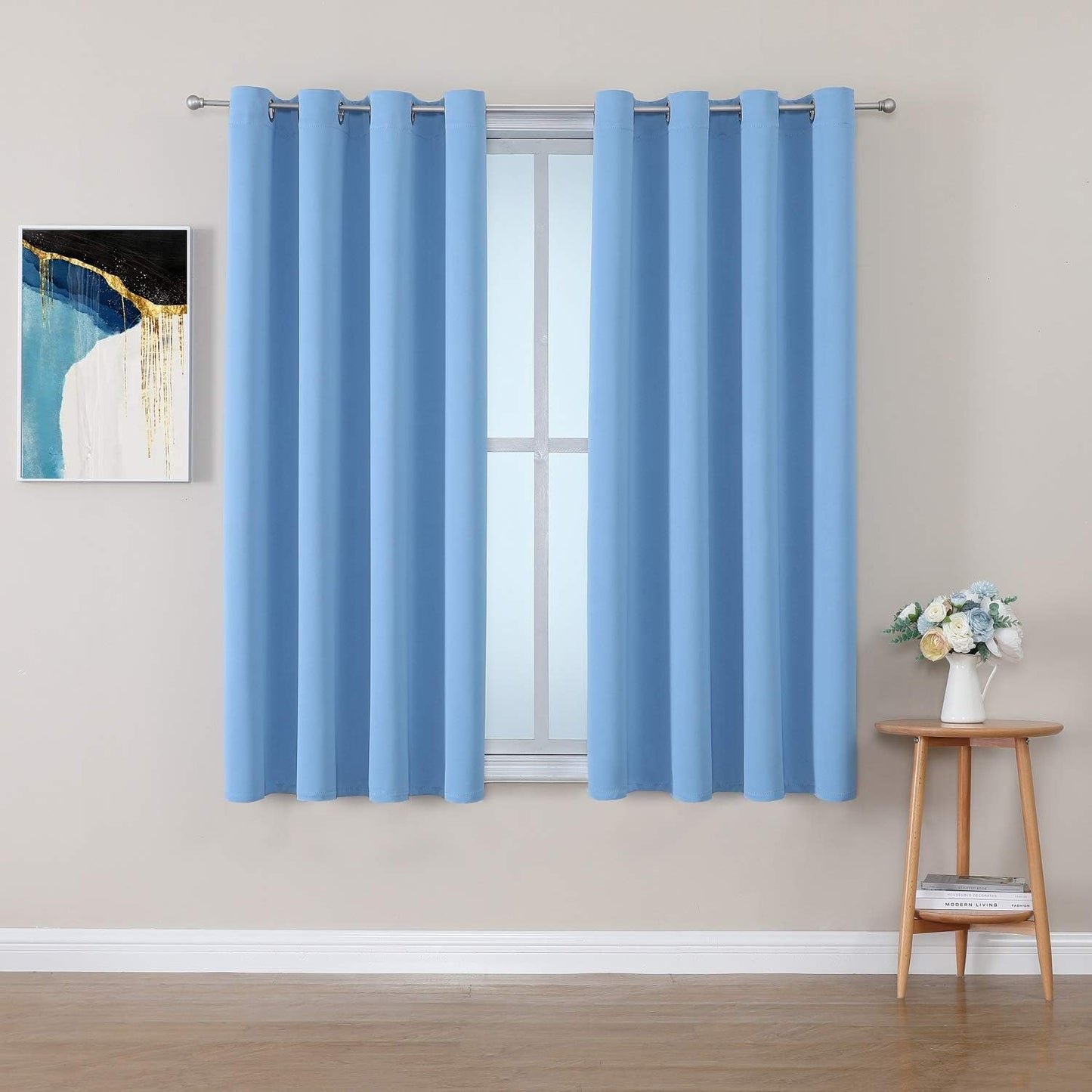 ChrisDowa Blackout Curtains 42x63" Grey, 2 Panels