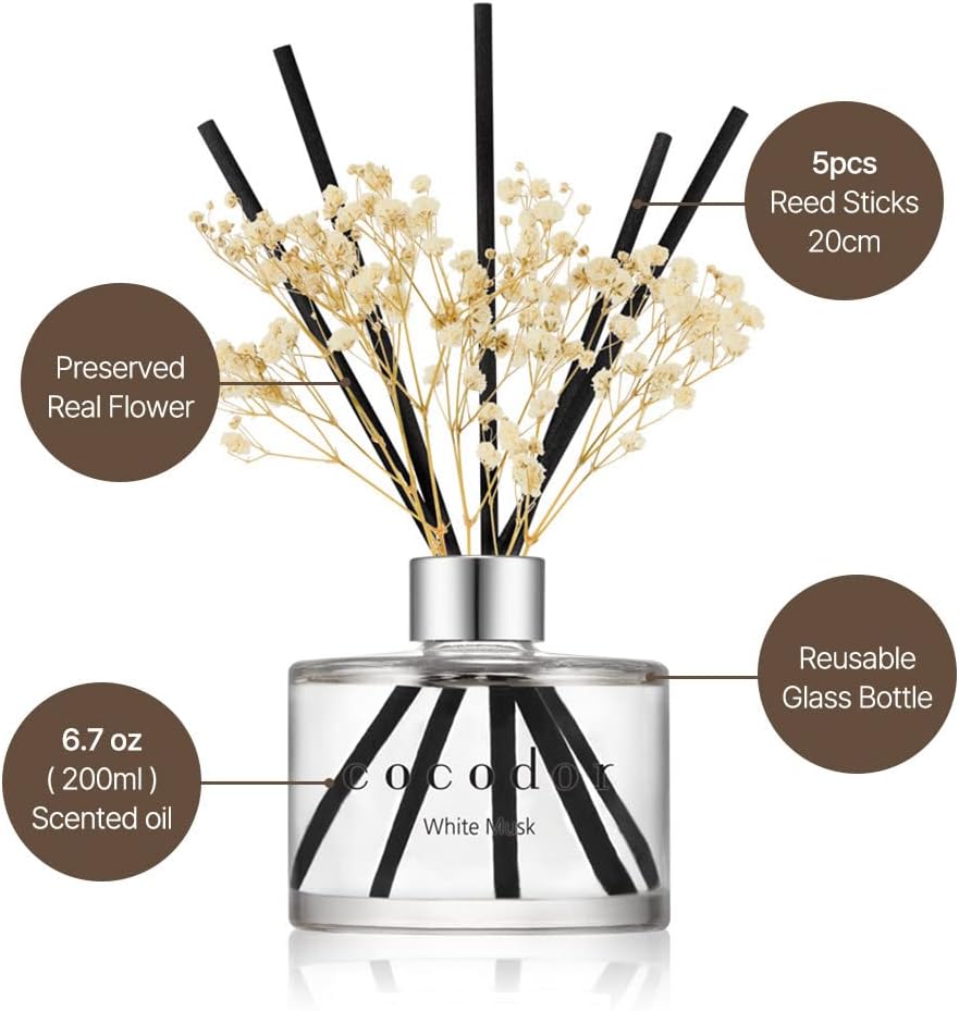 COCODOR White Jasmine Reed Diffuser 6.7oz