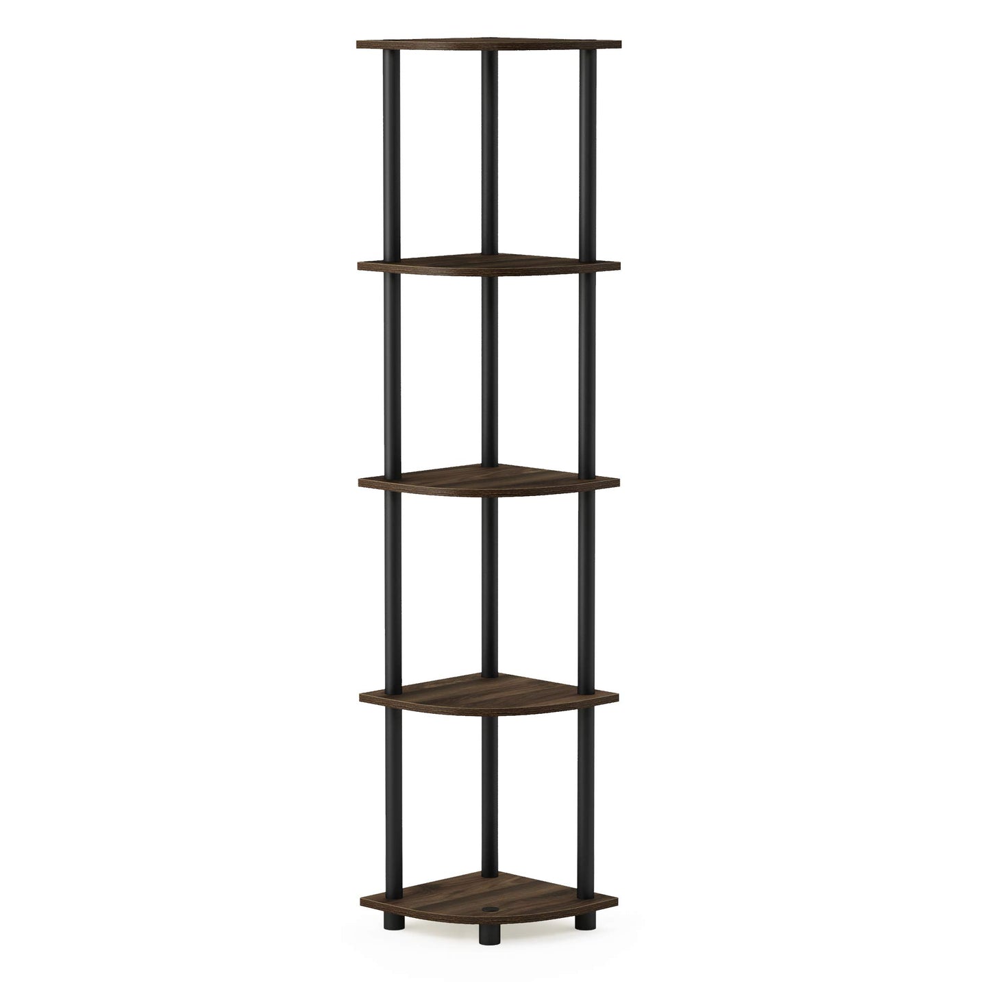 Furinno 5-Tier Corner Shelf, Espresso/Black