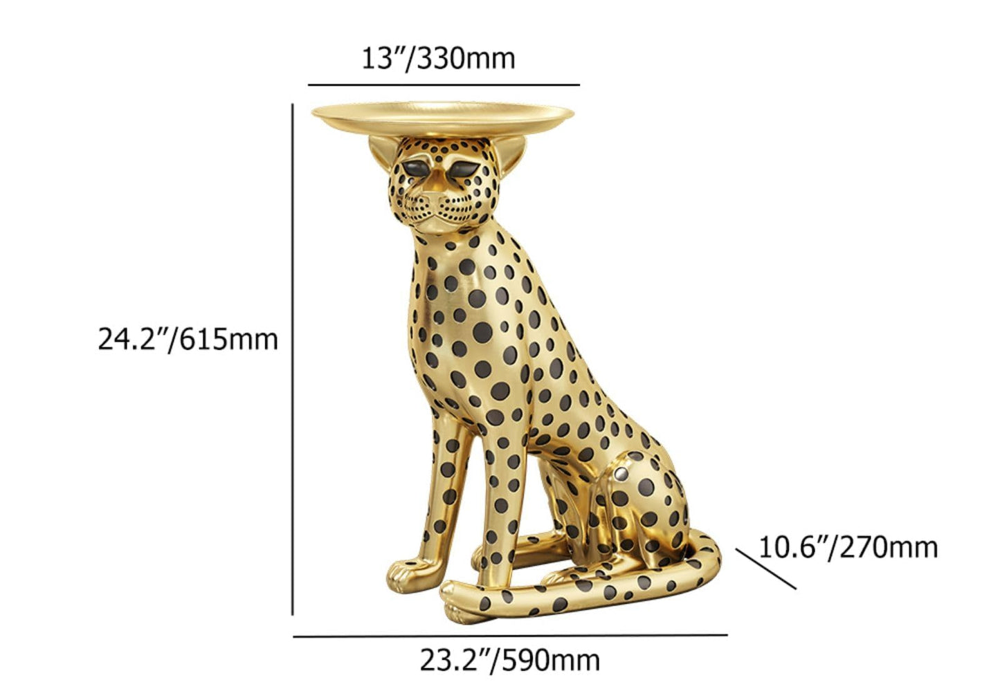 Homary Gold Leopard Side Table