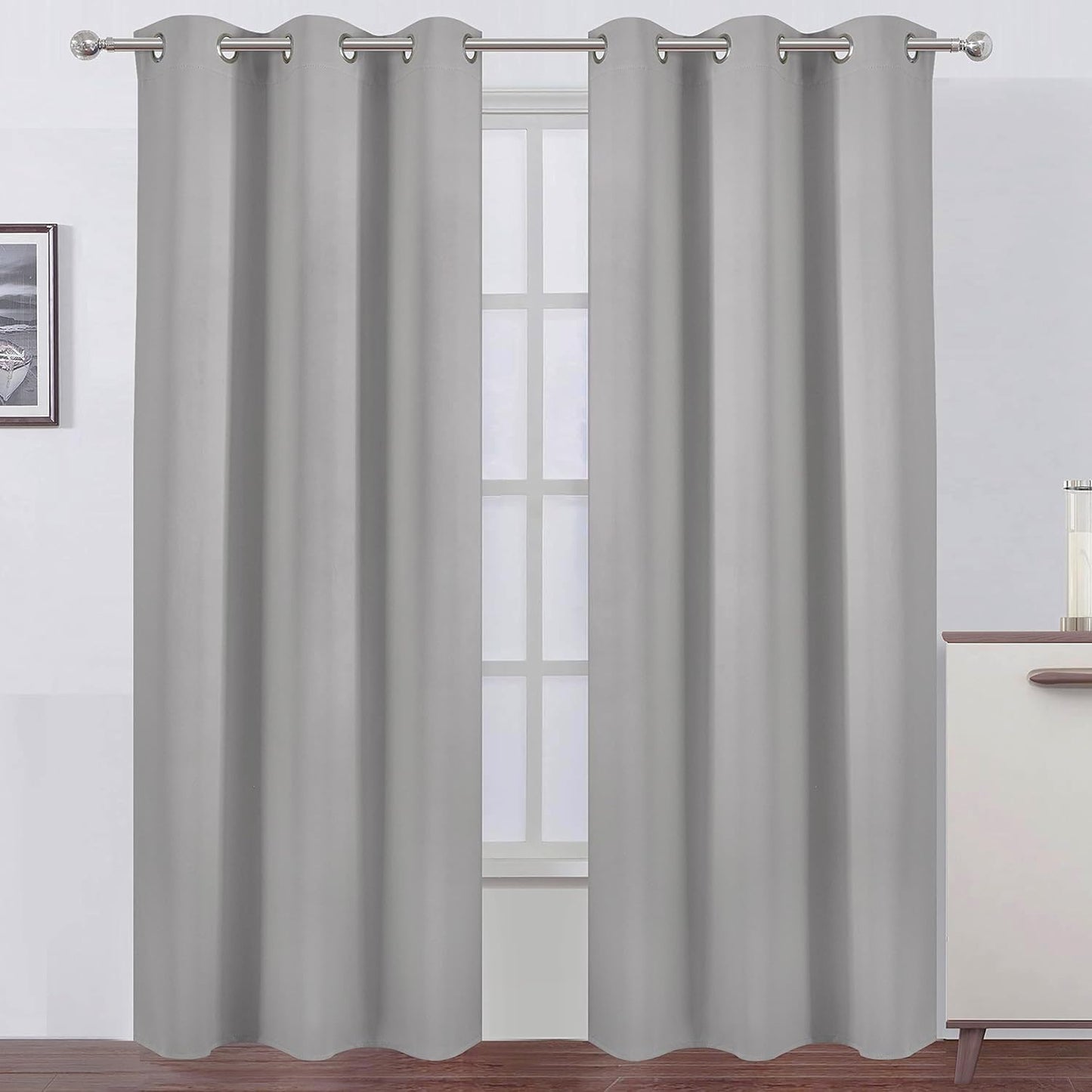LEMOMO Blackout Curtains 52x84" Black, 2 Panels