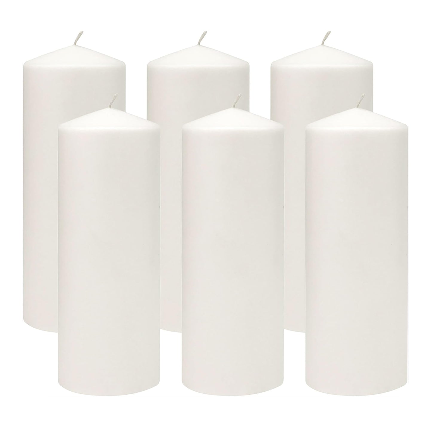 Stonebriar Unscented White Pillar Candles, 6-Pack, 3"x6"