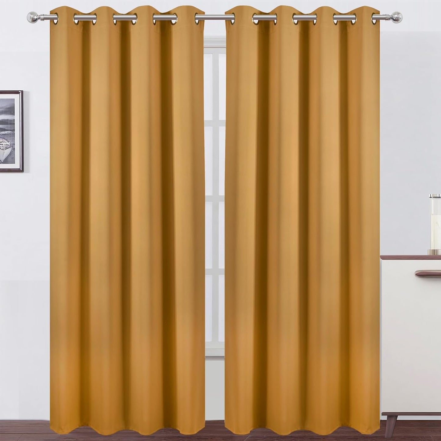 LEMOMO Blackout Curtains 52x84" Black, 2 Panels
