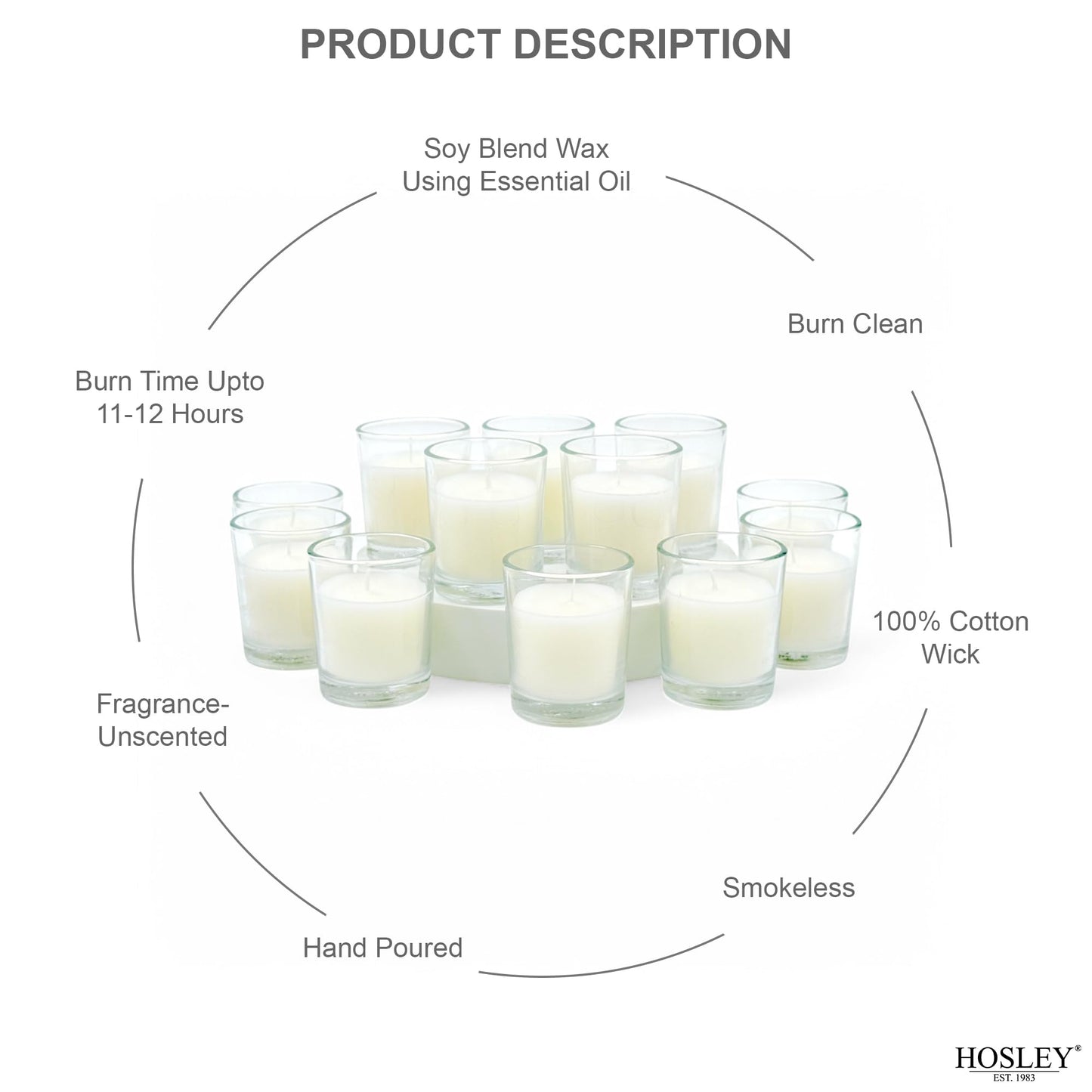 Hosley 240 Ivory Votive Candles