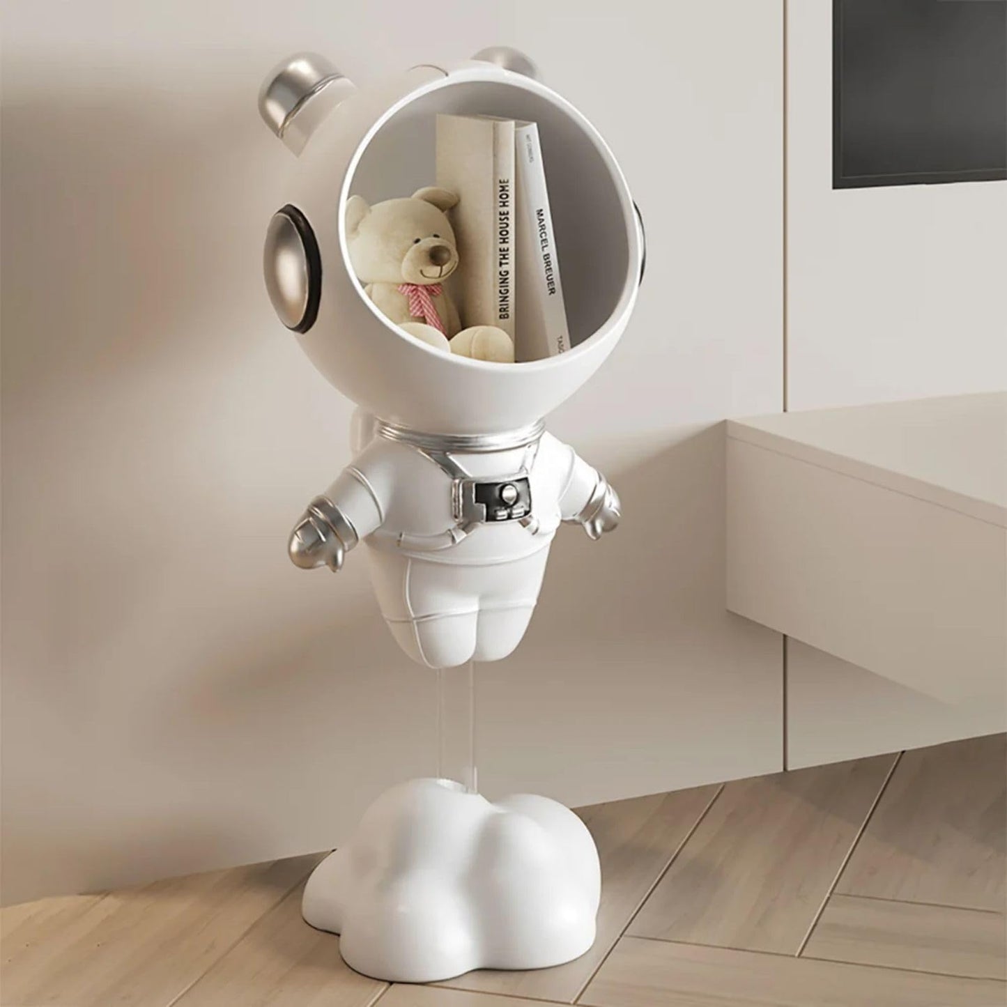 Gold Astronaut Floor Statue