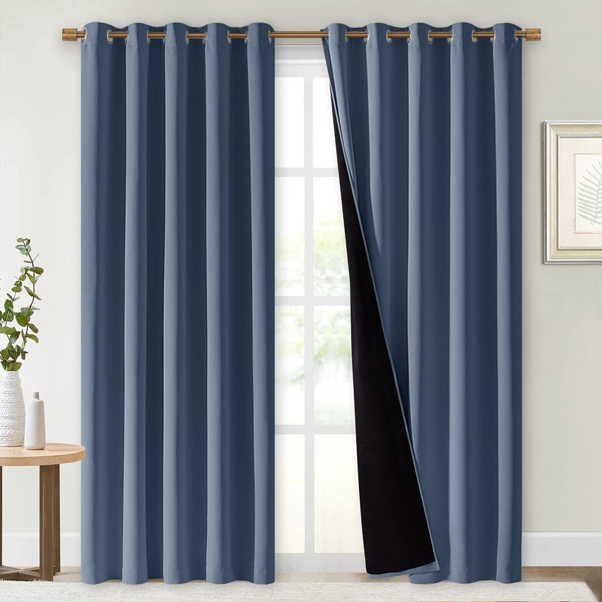 NICETOWN Grey Blackout Curtains 70x108, Set of 2