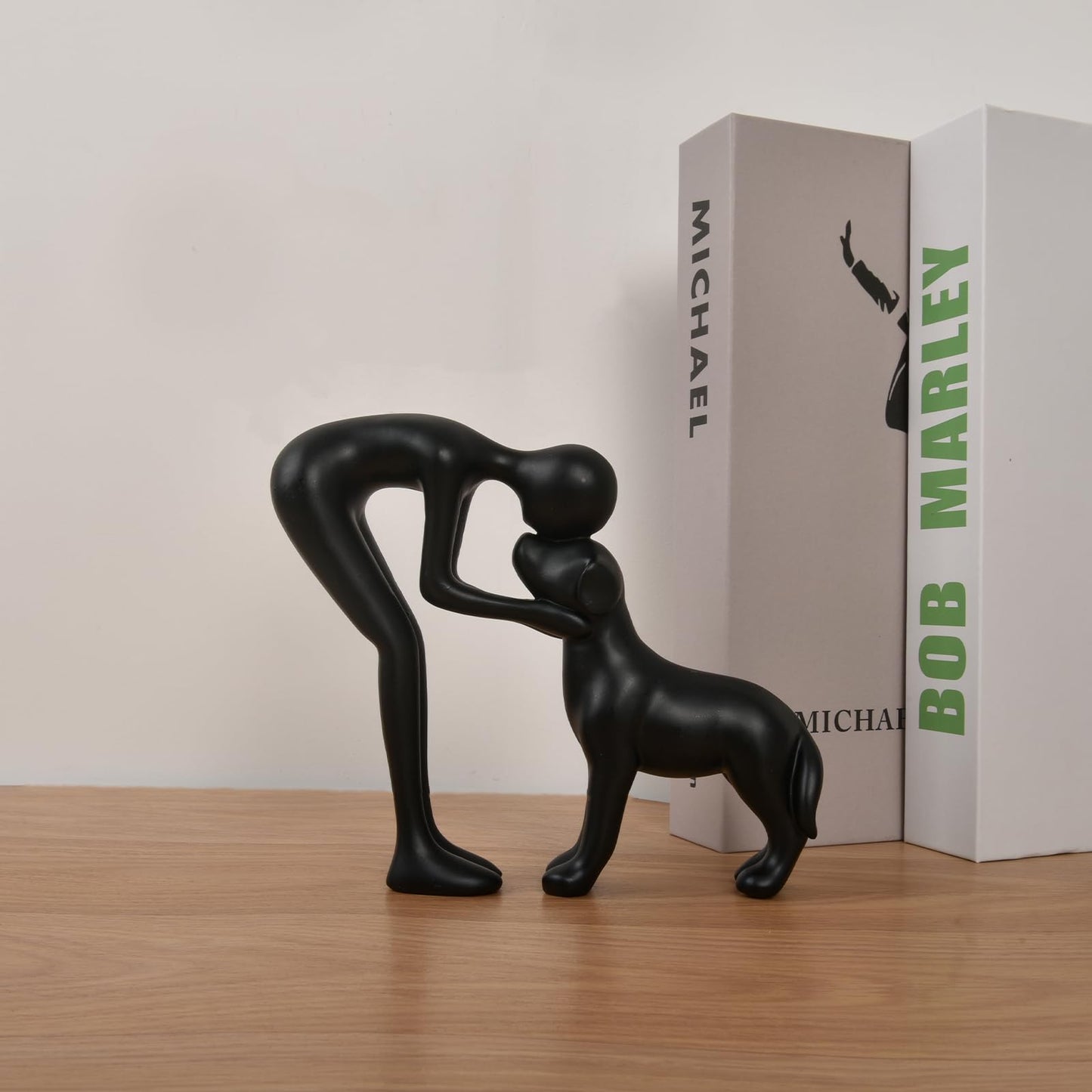 Dog & Man Sculpture, Sandstone