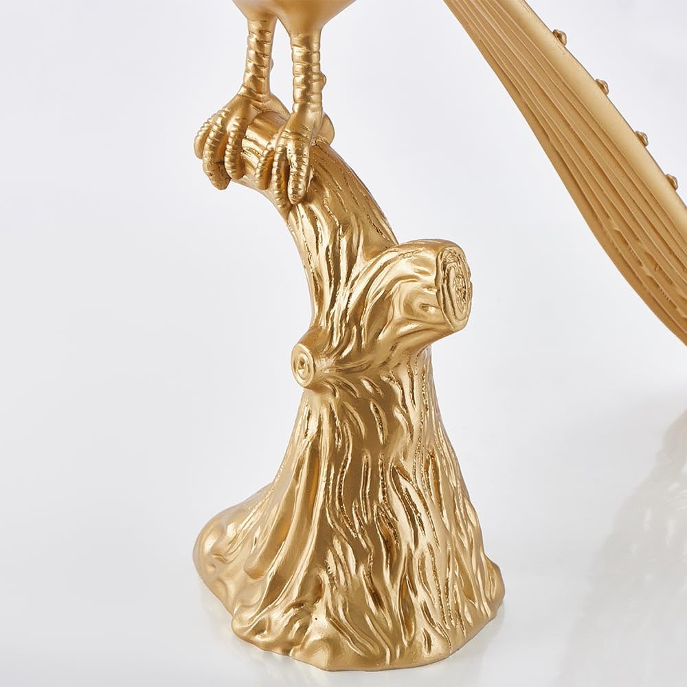 LOVEDIMA Gold Peacock Statue