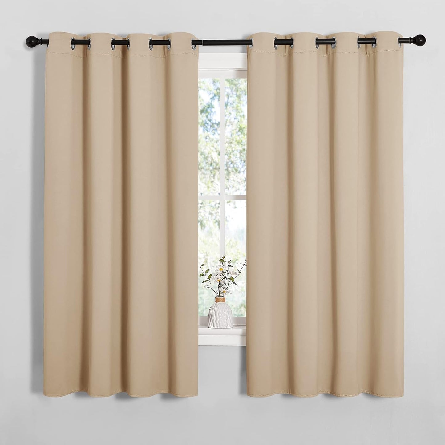NICETOWN Blackout Curtains 42x63" Black