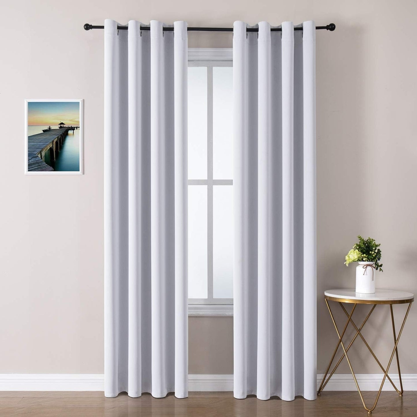 ChrisDowa Blackout Curtains 42x63" Grey, 2 Panels