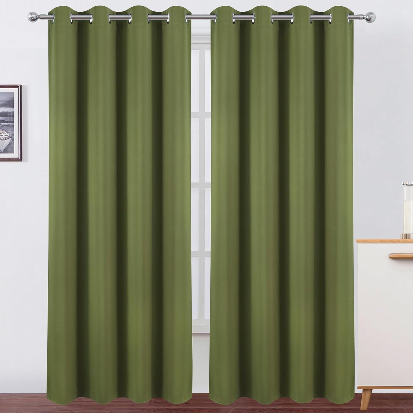LEMOMO Blackout Curtains 52x84" Black, 2 Panels