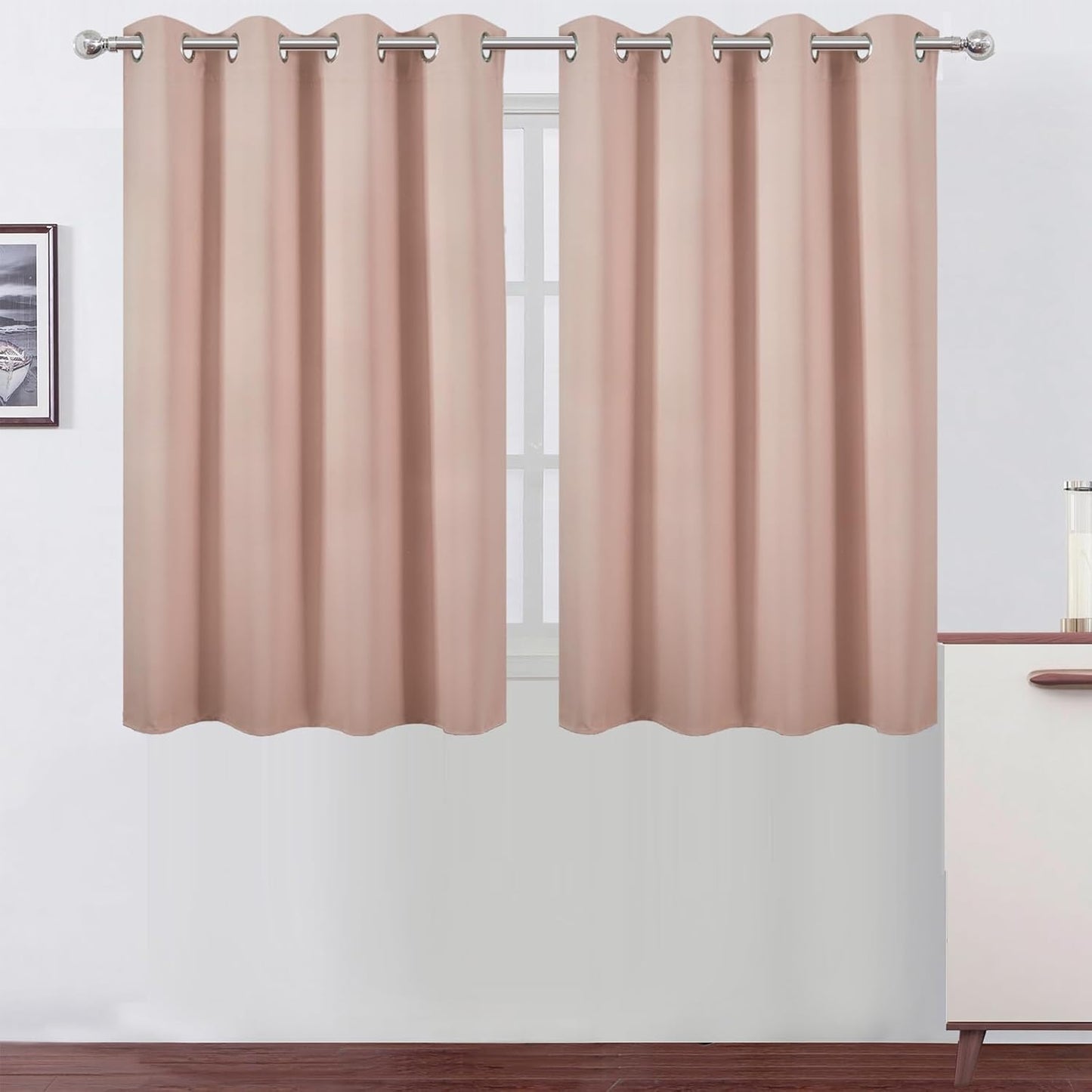 LEMOMO Blackout Curtains 52x84" Black, 2 Panels