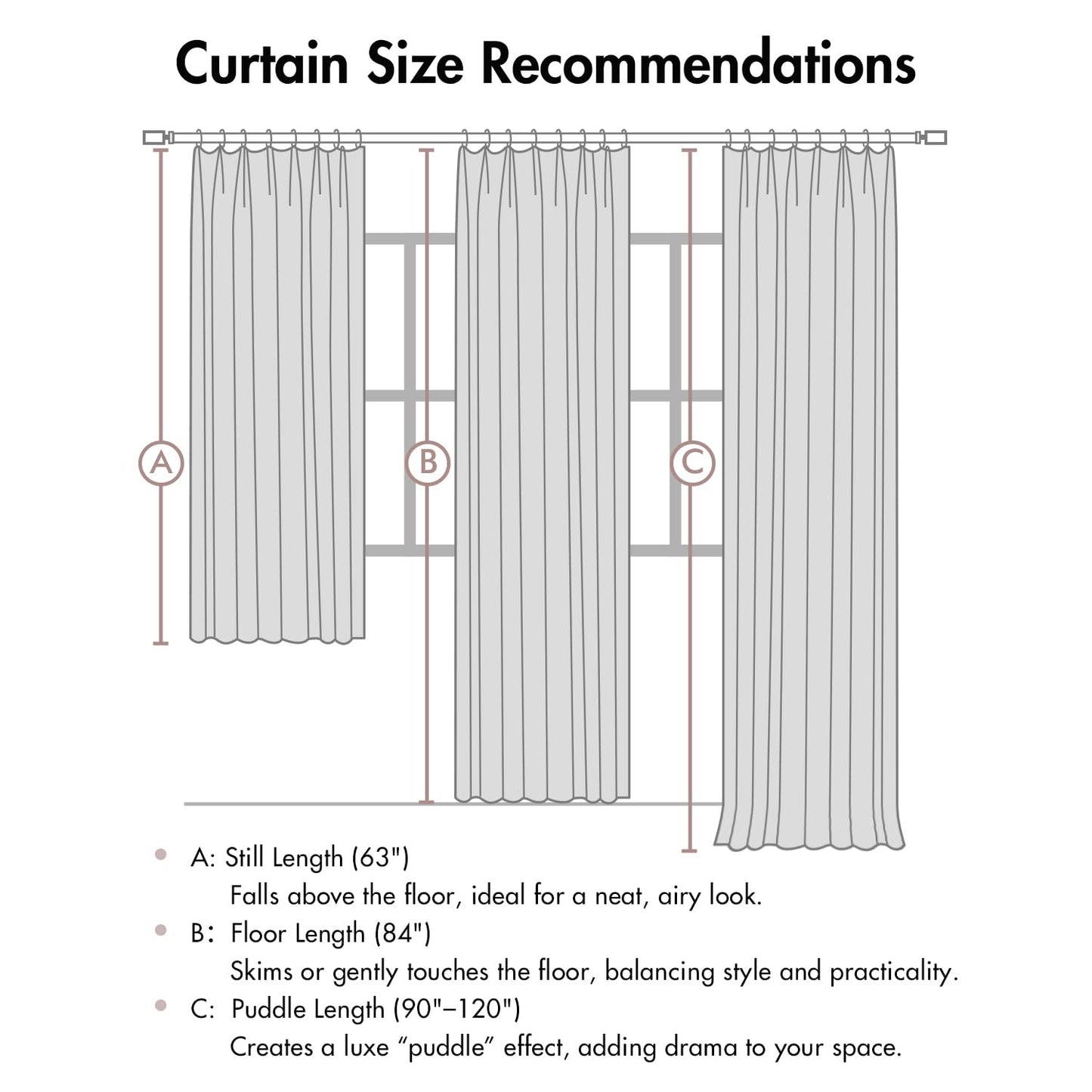 MIULEE Blackout Linen Curtains 96" 2 Panels