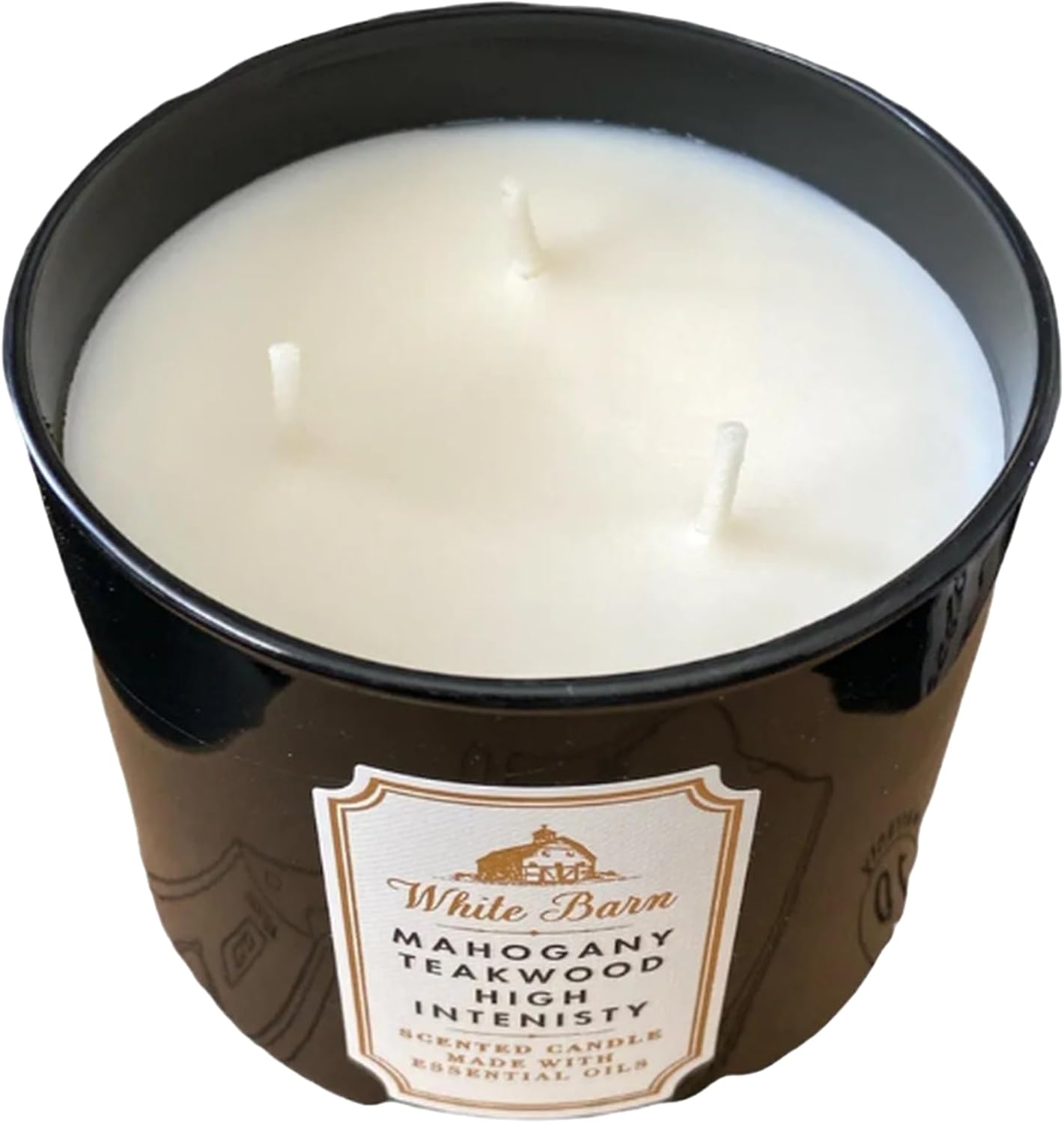 BBW White Barn 3-Wick Candle, Mahogany Teakwood