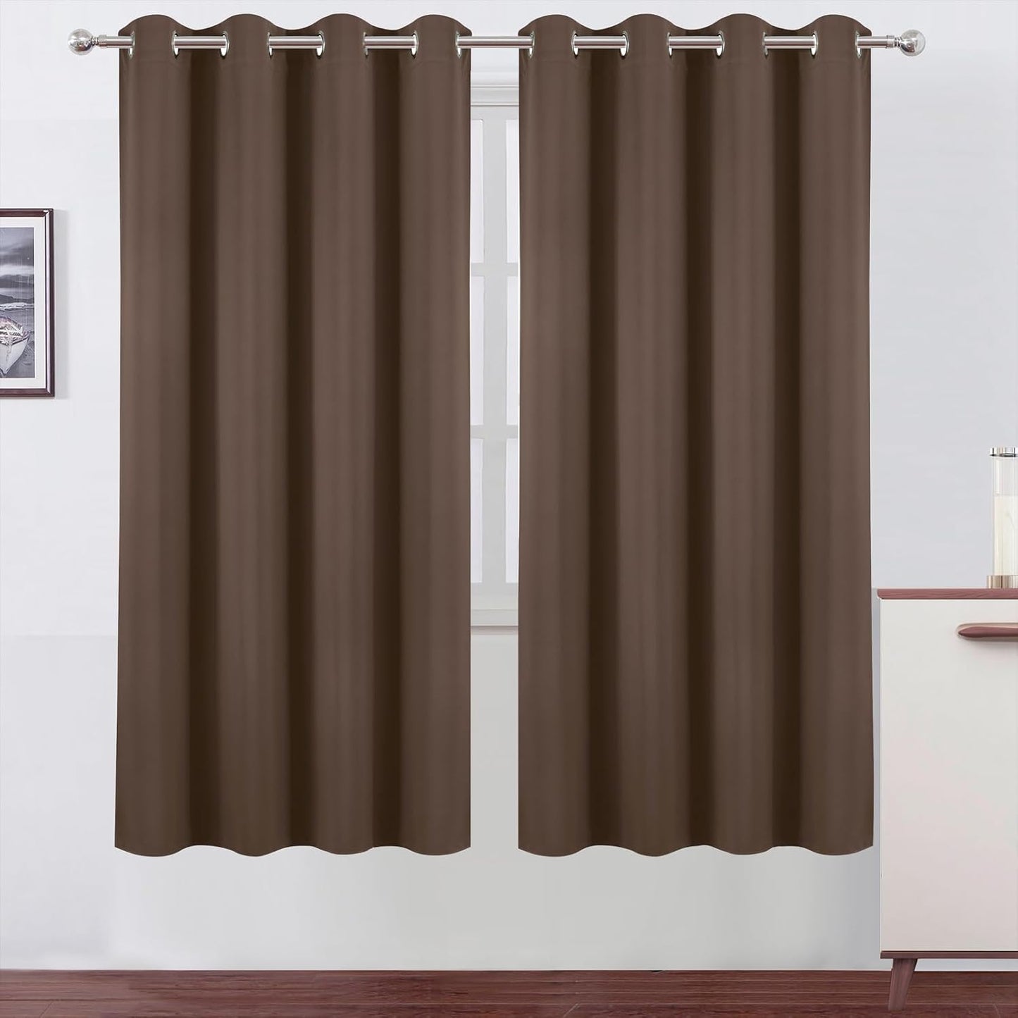 LEMOMO Blackout Curtains 52x84" Black, 2 Panels