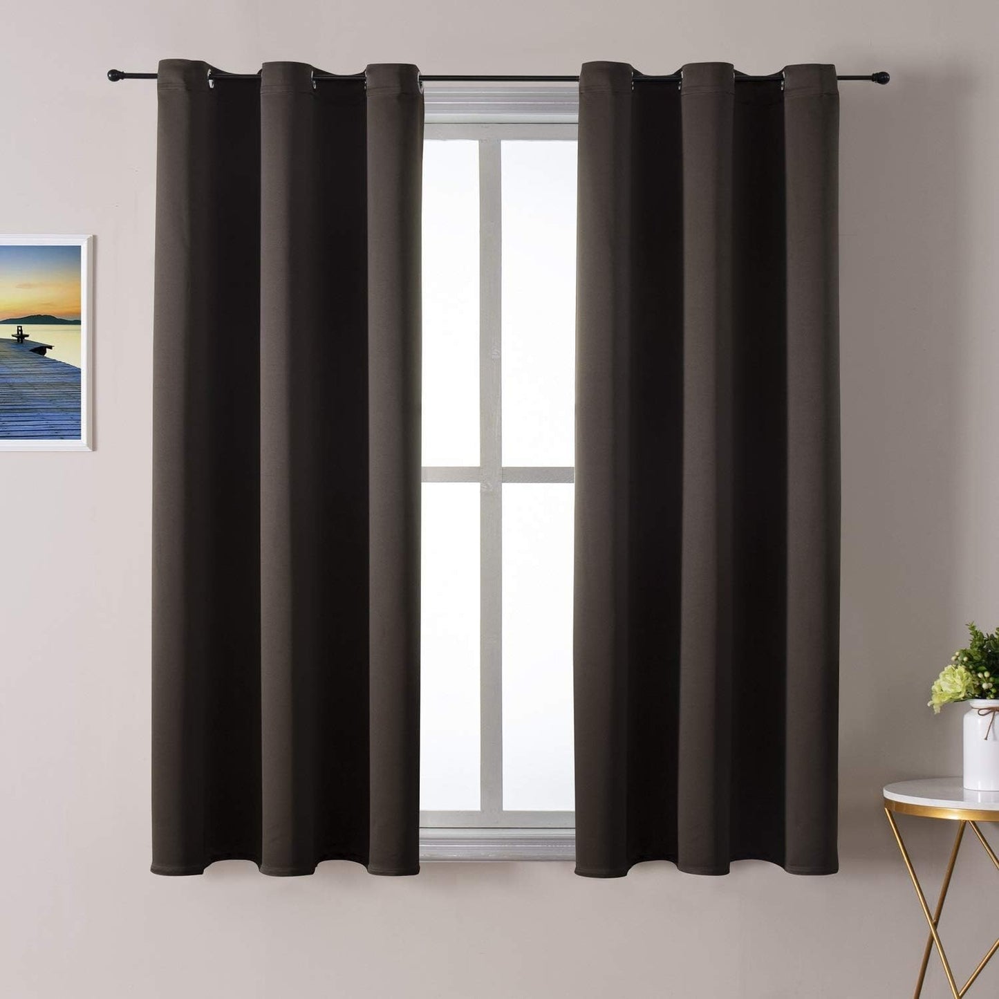 ChrisDowa Blackout Curtains 42x63" Grey, 2 Panels