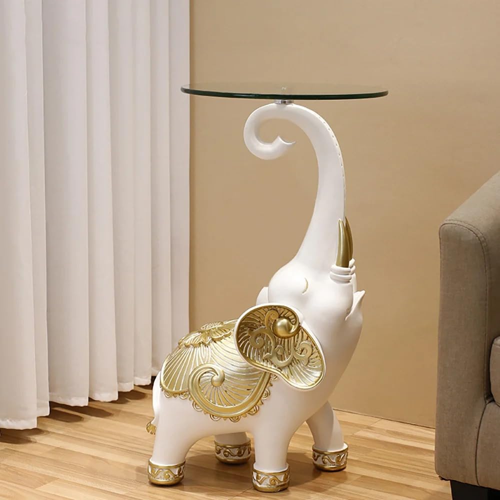 Homary Gold Leopard Side Table