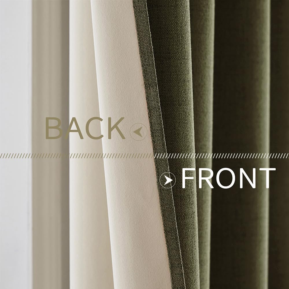 MIULEE Blackout Curtains 52x84" Beige, 2 Panels