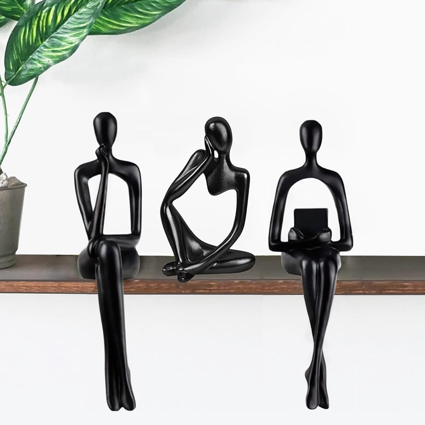 Gold Thinker Statues, Set of 3, Small
