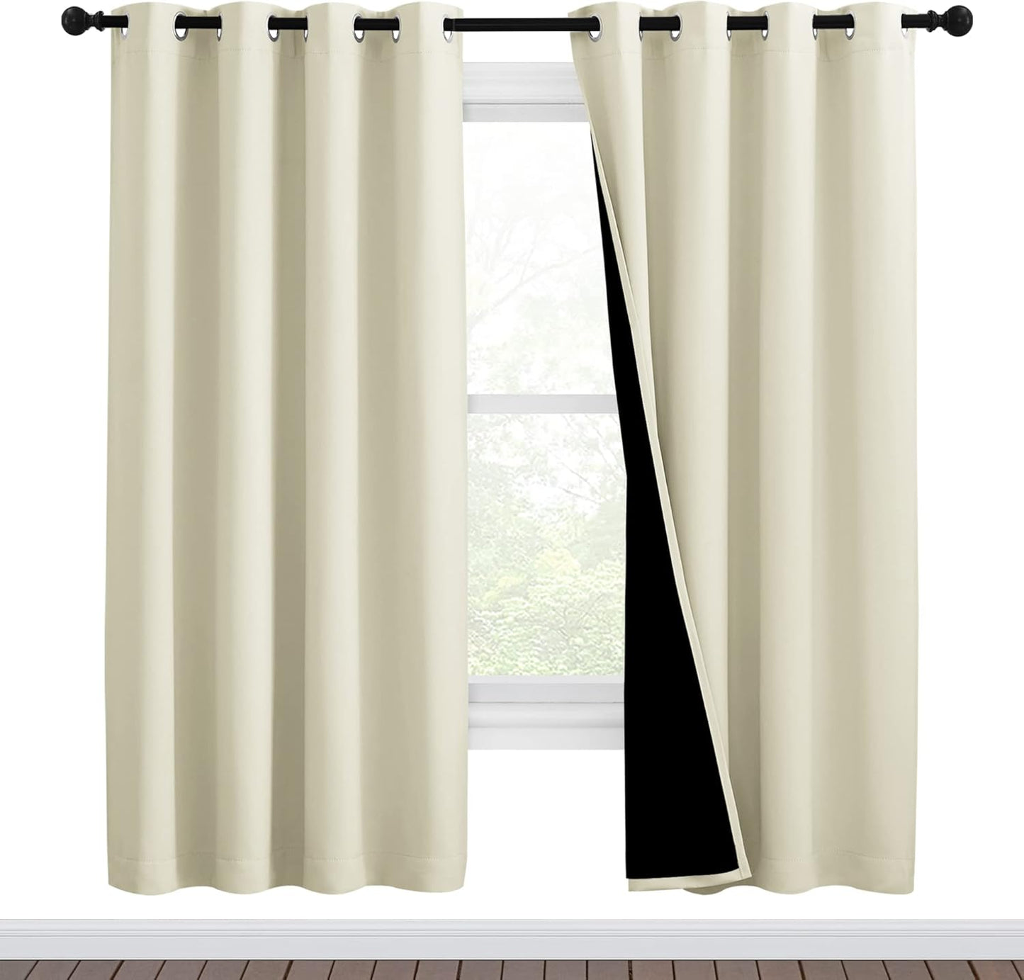 NICETOWN Grey Blackout Curtains 70x108, Set of 2