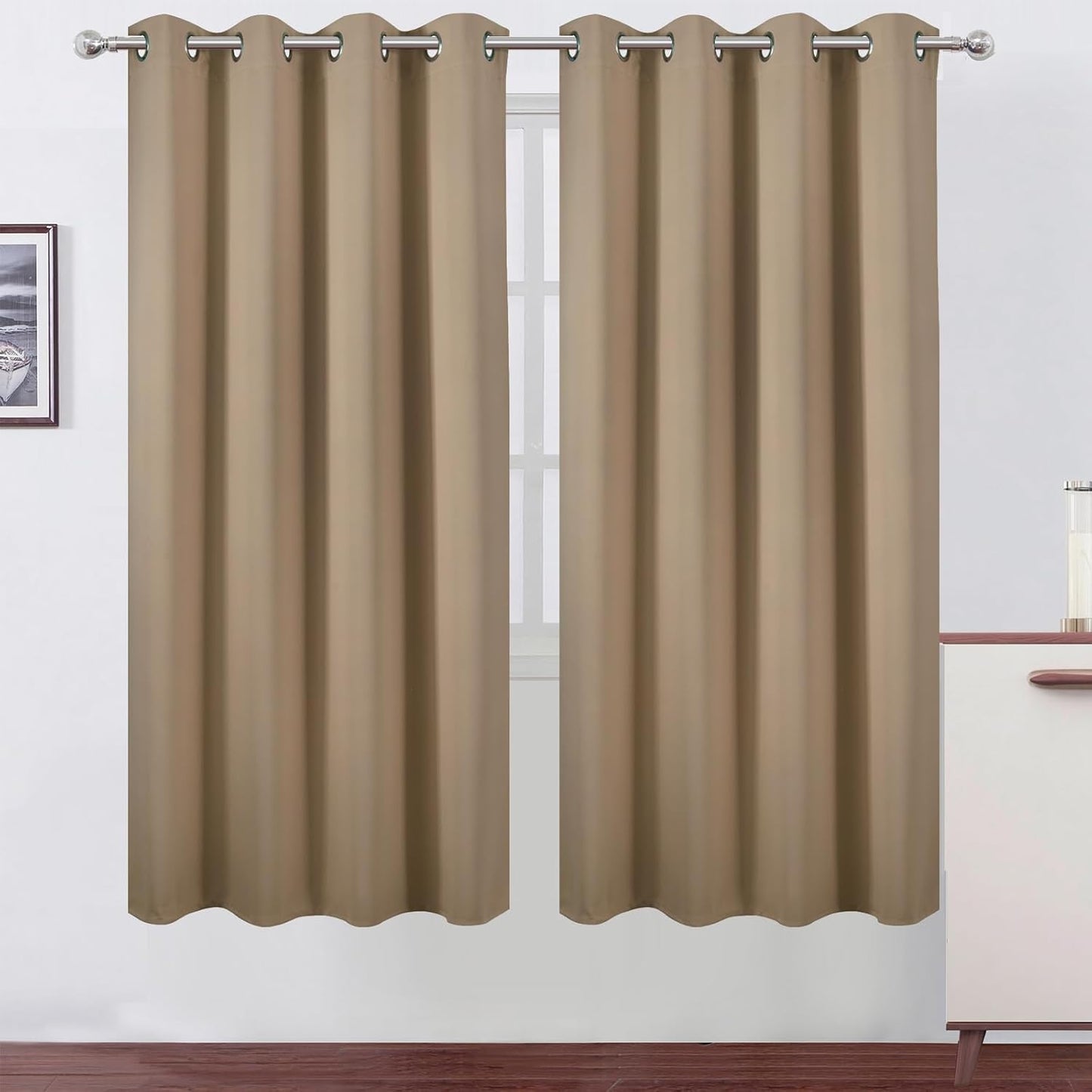 LEMOMO Blackout Curtains 52x84" Black, 2 Panels