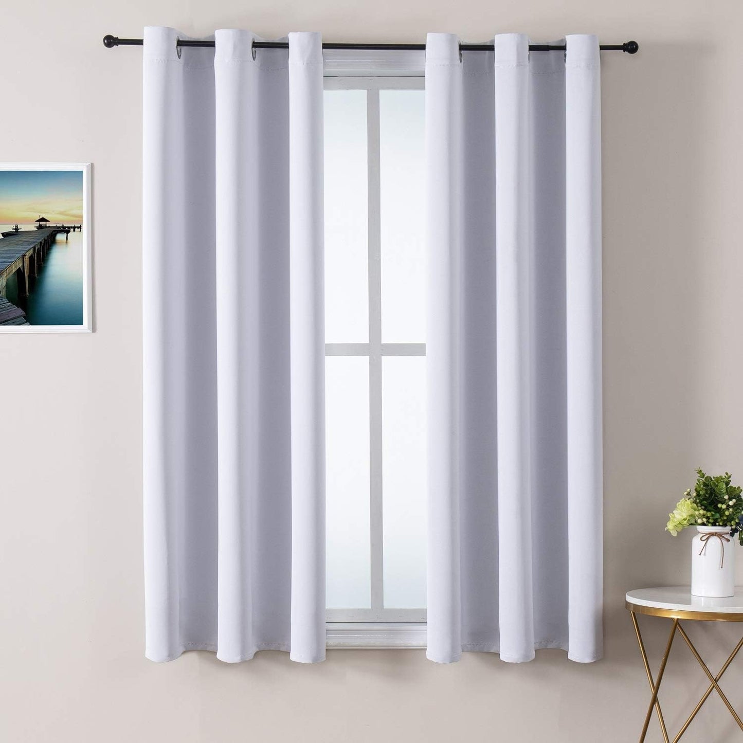 ChrisDowa Blackout Curtains 42x63" Grey, 2 Panels