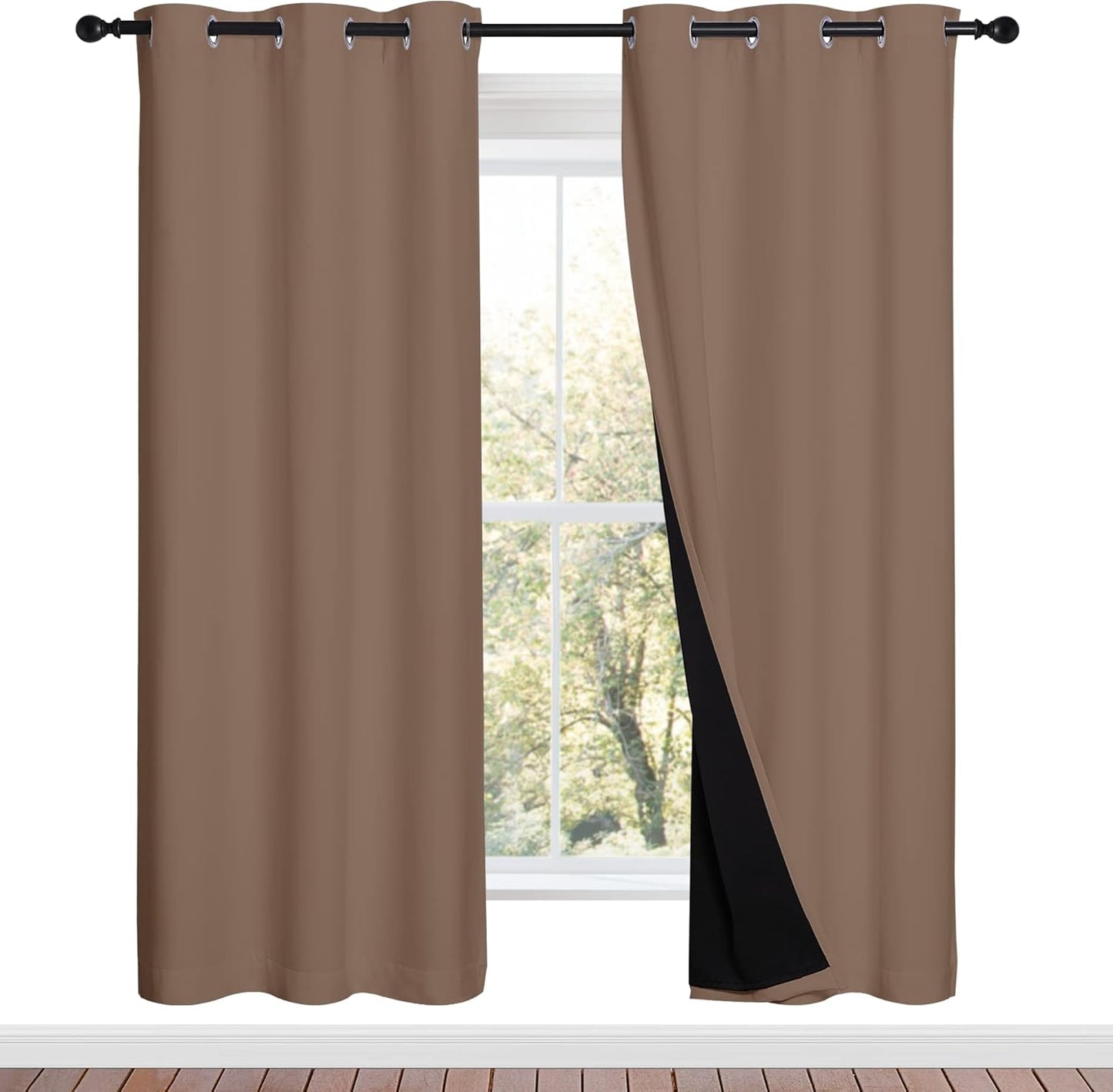 NICETOWN Grey Blackout Curtains 70x108, Set of 2