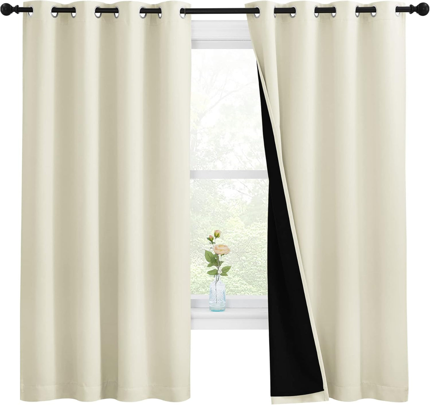 NICETOWN Grey Blackout Curtains 70x108, Set of 2