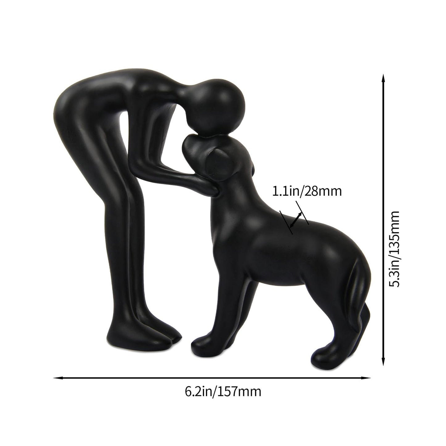 Dog & Man Sculpture, Sandstone