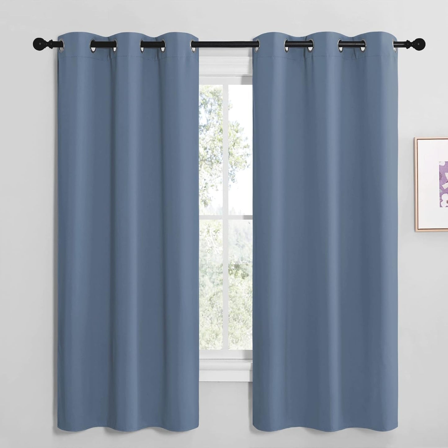NICETOWN Blackout Curtains 42x63" Black
