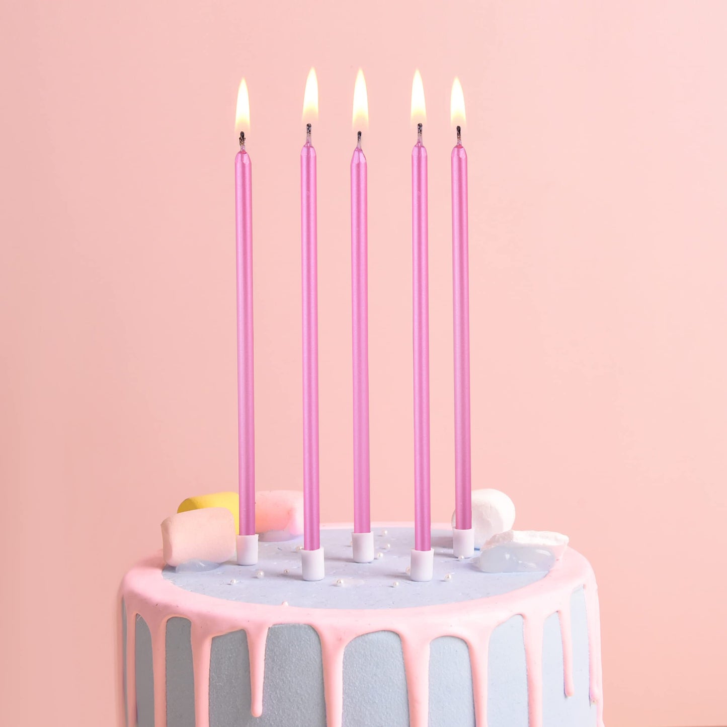 PHD CAKE Gold Long Thin Metallic Birthday Candles